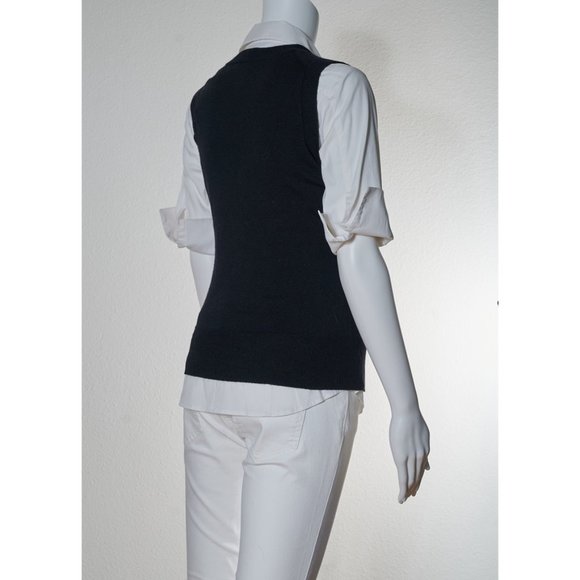 BANANA REPUBLIC: Vintage Black Extra Fine Italian Merino Vest - Picture 6 of 9